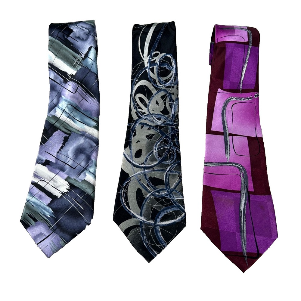 Jerry Garcia Necktie Lot of 3 Silk Birdland Happy Birthday Carousel Y2K Limited